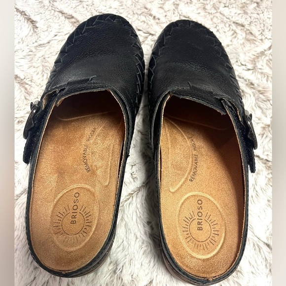 Brioso Jordyn Black Leather Braided Clogs Mules Women's Size 6.5 NWOT - Picture 6 of 7
